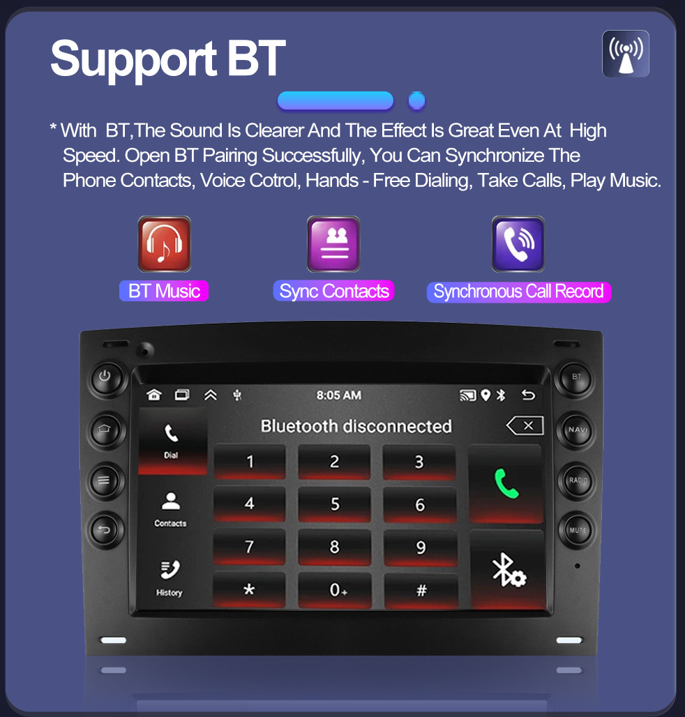 Suitable for 7inch Renault Megane 02-09 Android Car Gps High-Definition Screen Mp5 Bluetooth Navigation All-In-One Machine