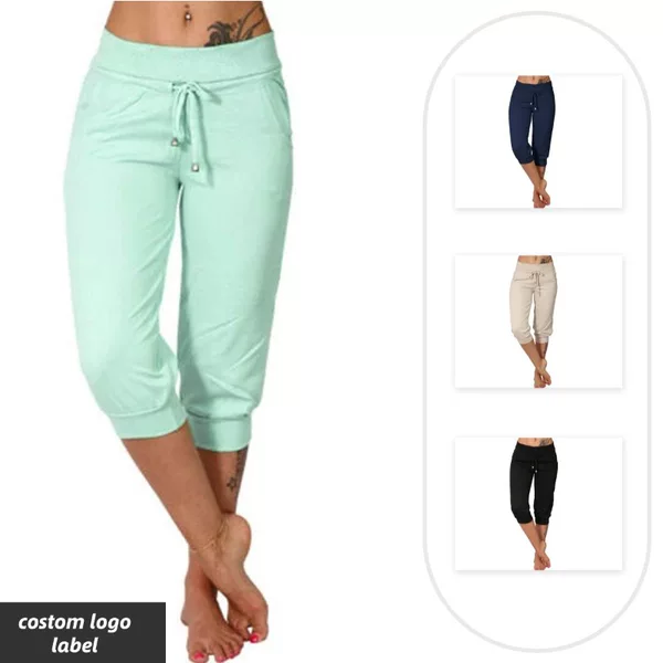 Amazon's Hottest Multi-Color Ready-Made Women's Loose Running Fitness Sports Shorts High-Waisted Drawstring Pocket Yoga Shorts