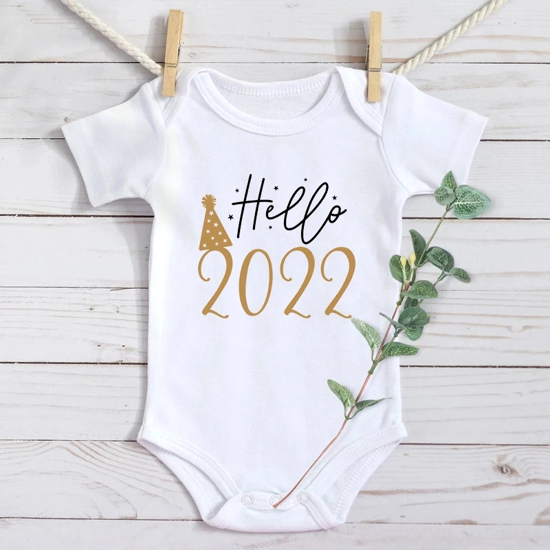 Hello 2022 Printed Baby Short Sleeve Tri...