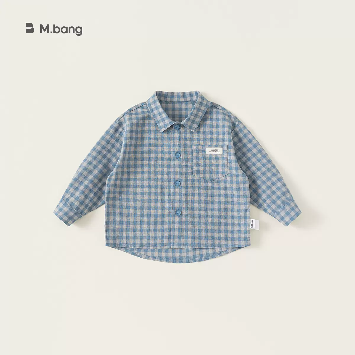 邦选童装秋季衬衣儿童上衣男孩子长袖翻领格子衫休闲秋装男童衬衫