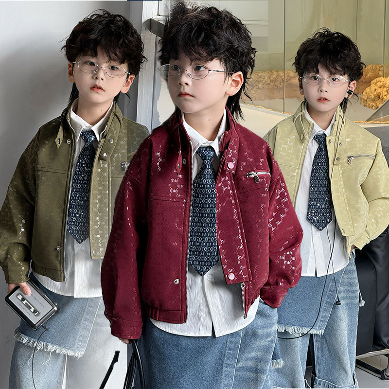 Boys' Leather Jacket Set 2026 Spring and Autumn New Style Children's Lettered Leather Top Stylish Children's Clothing Jacket Direct from Manufacturer Boys' Leather Jacket Set 2026 Spring and Autumn New Style Children's Lettered Leather Top Stylish Children's Clothing Jacket Direct from Manufacturer