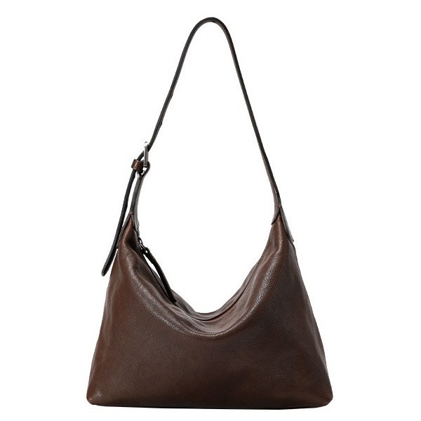 QiuZhen Vegetable-Tanned Cowhide Classic Hobo Bag - Versatile Casual Shoulder & Crossbody Commuter Dumpling Bag For Women - Thumbnail 5