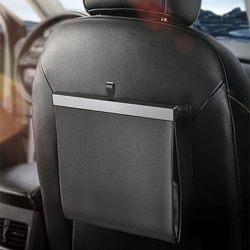 Car leather waterproof trash bag, car suspension trash can, car safety seat storage foldable trash can