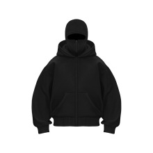 外贸DIY光板秋季ins新款连帽卫衣短款外套男女双帽秋冬情侣大码