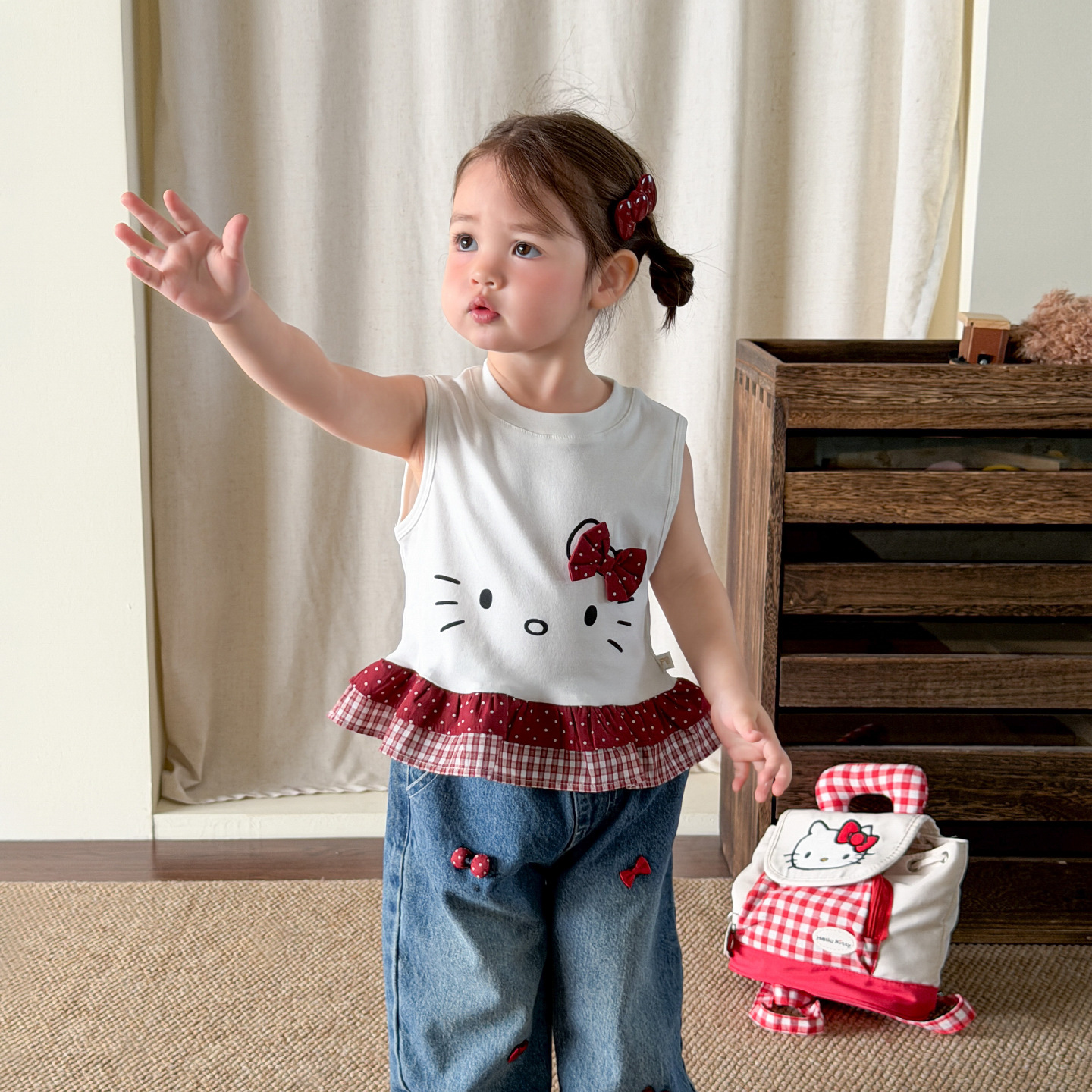 Sugar Pear ropa infantil niñas chaleco de verano 2026 nueva ropa infantil de aire extranjero clase A chaqueta de bebé