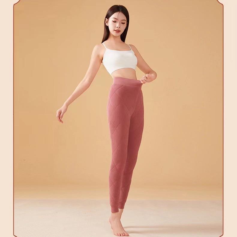 가을 겨울 신작 하이웨이스트 캐주얼 따뜻한 면팬츠 겨울 다층 블랙 밑단 두꺼워 피부 친화적인 이너웨어 슬림팬츠