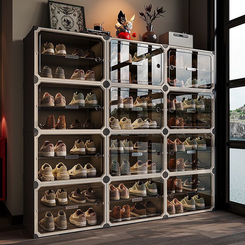 Shoe Cabinet for Home Entrance 2025 New Storage Cabinet Integrated Wall-Mounted Entry Shoe Box Transparent Multi-Layer Shoe Rack