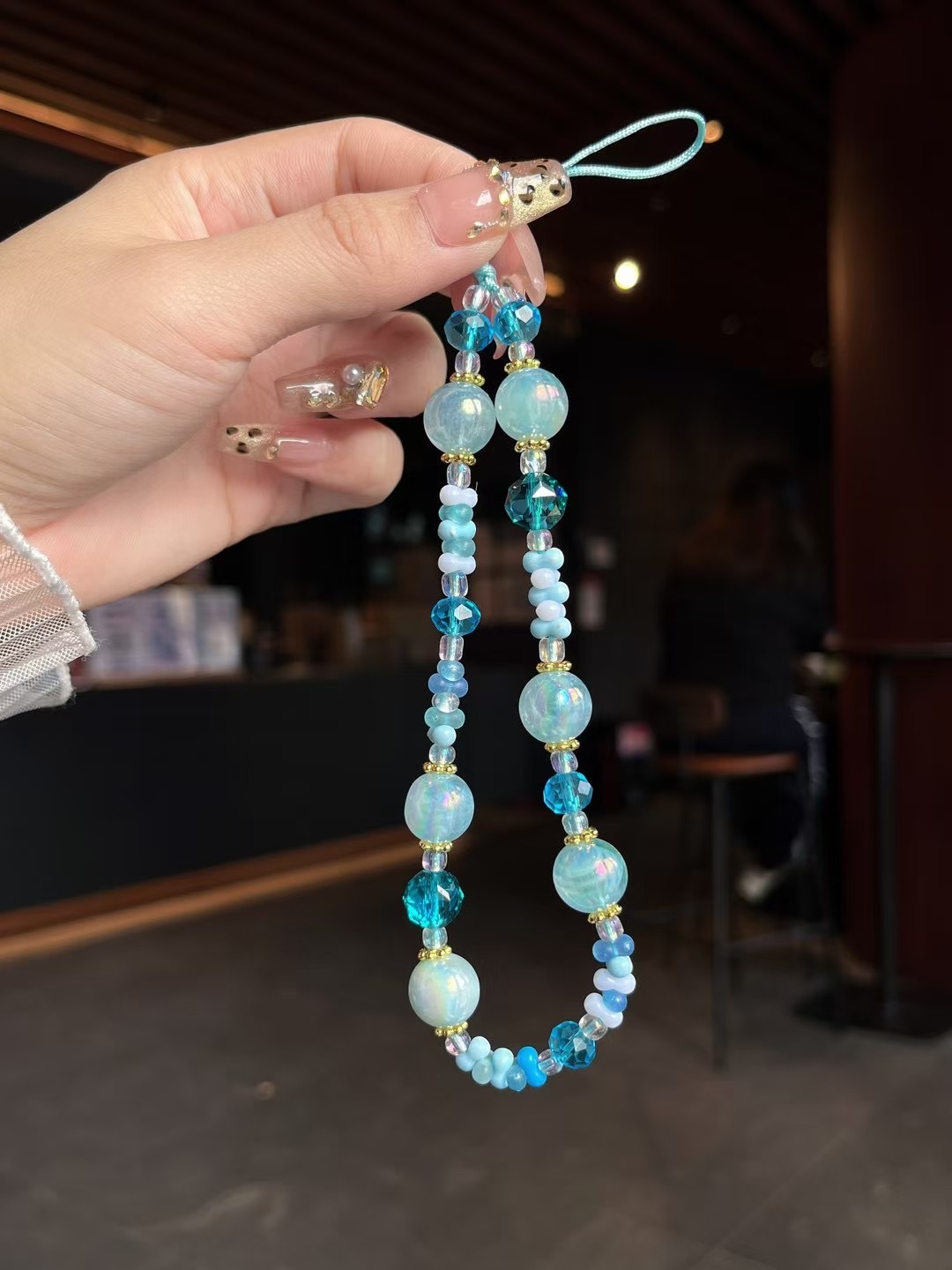 Color caramelo, cordón fresco para teléfono móvil, cadena al por mayor, cuentas, cuentas mixtas, bricolaje, colgante simple hecho a mano, cristal lindo