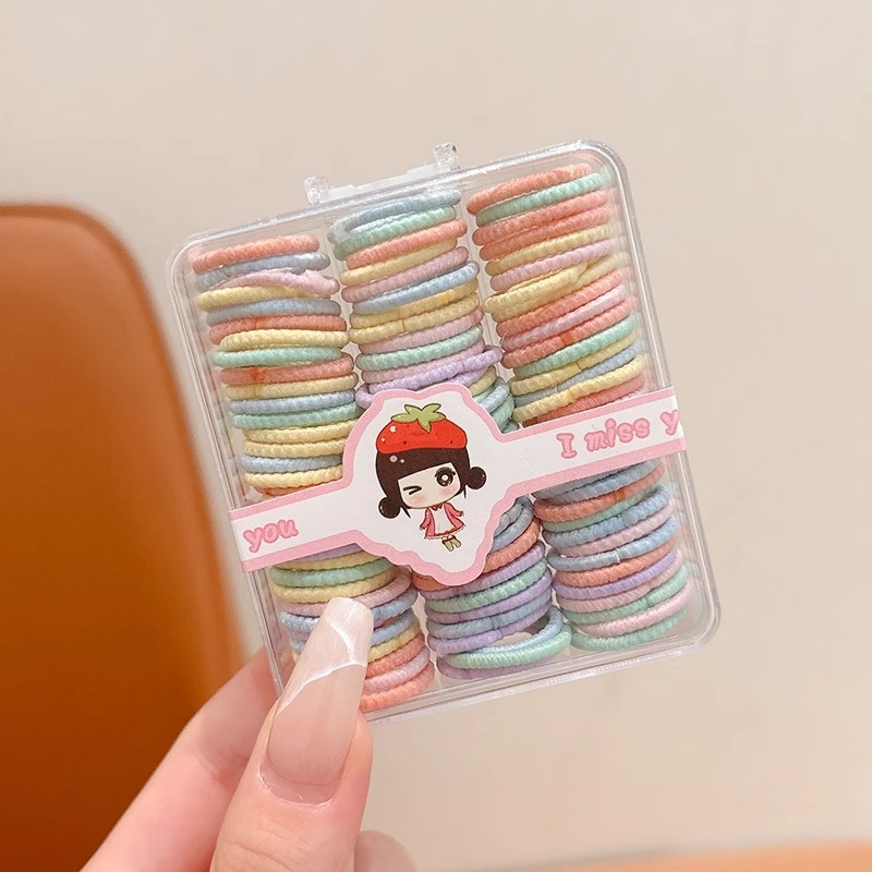 Dibujos animados para niños lindo pulgar lazo para el cabello bebé no daña el cabello cuerda alta elástico banda elástica cuerda para el cabello accesorios para el cabello