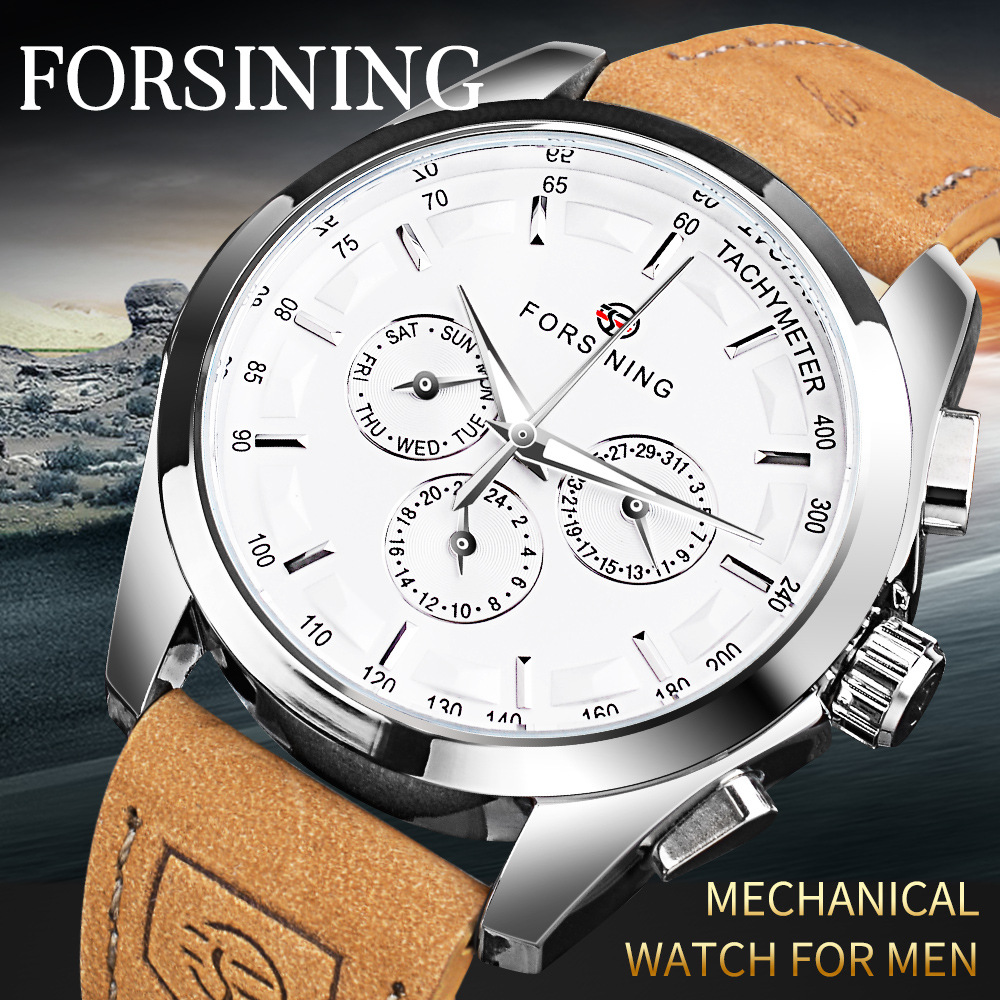 Forsing Style Men's Mechanical Watch Fashion Casual Multi functional Automatic Mechanical Watch Glow in the Night_voghion.com