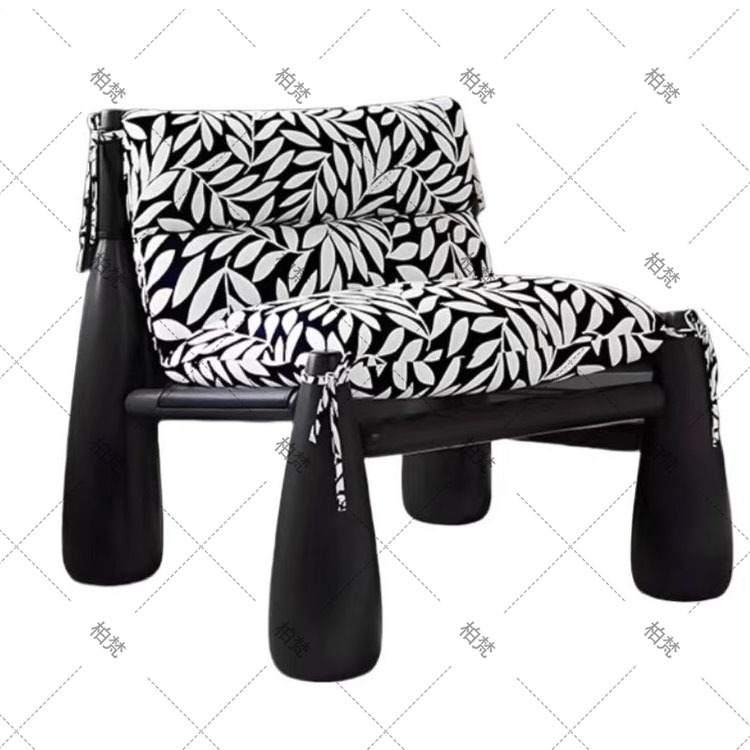 Silla de ocio de madera maciza perezosa de mediana edad, sofá individual de diseño de madera de fresno, silla Hank, silla de tienda de té con leche de café