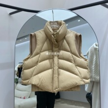 白鸭绒新款加厚保暖羽绒马甲女装2025冬韩版百搭时髦立领无袖外套