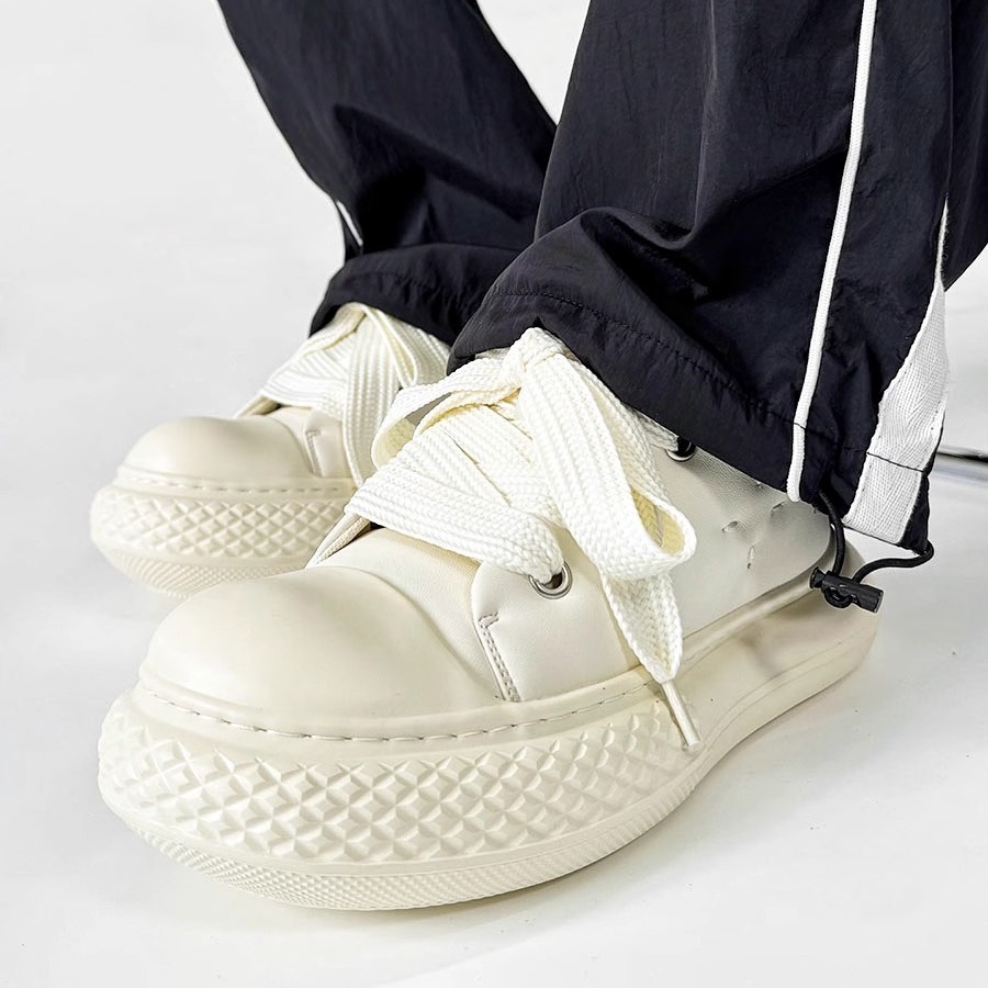 Petite niche renversée nouvelle femme semelle épaisse hauteur augmentant décontracté bout rond couple chaussures de sport planche, Chubby_voghion.com