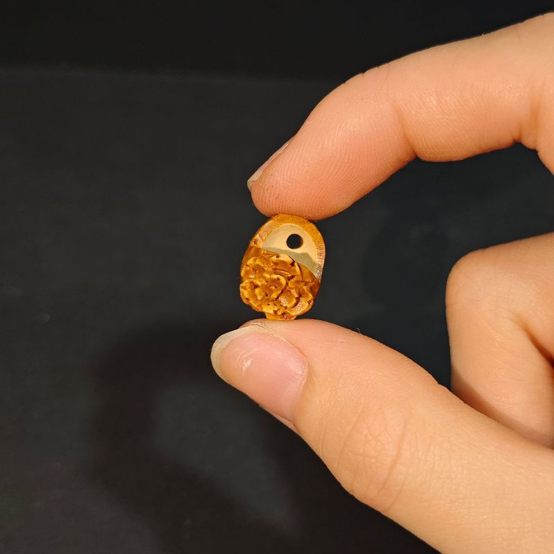 手工山桃核雕刻吊坠桃篮花筐锁桃木篮手链编红绳婴儿童宝宝饰品|undefined