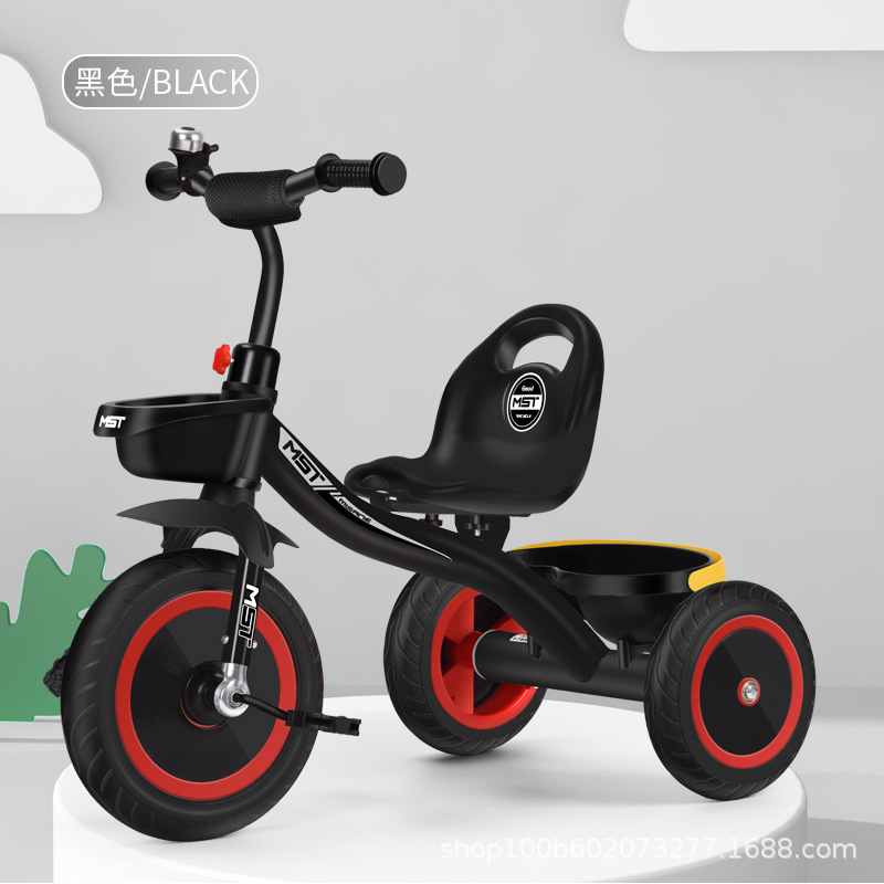 Triciclo de Empuje Infantil 1-3-6 Años de Tubo de Acero con Pedales para Niños