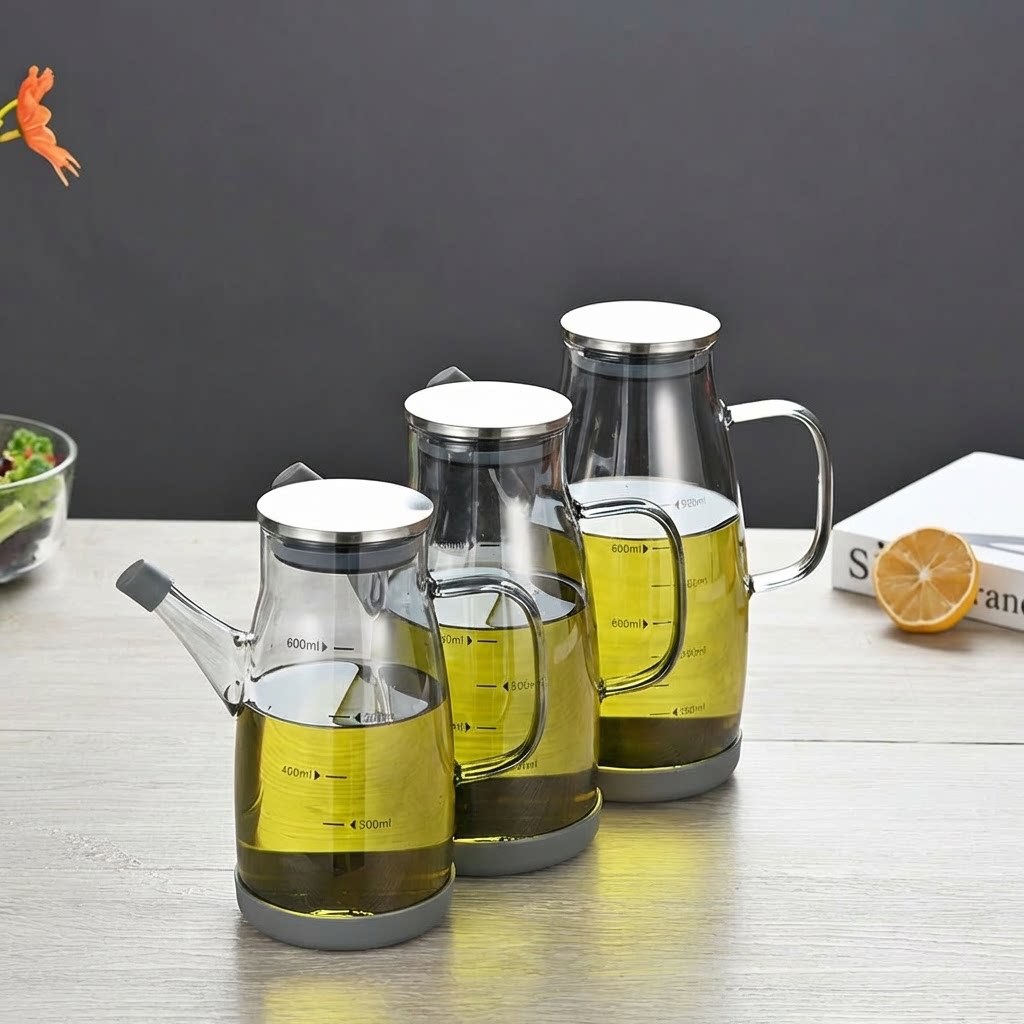 Aceitera de Vidrio Antigoteo y Transparente para Cocina image 2