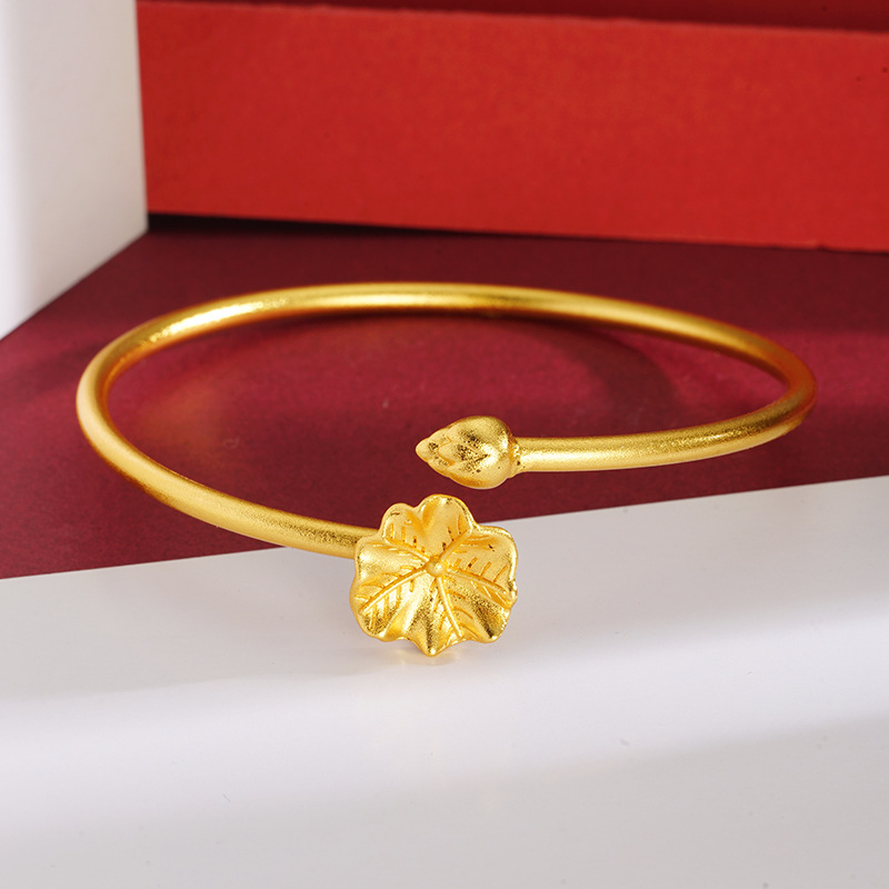Vietnam arena oro Lotus pulsera Lotus hombres y mujeres de la moda nacional de cobre chapado en oro todo partido protección de color suministro de fábrica Yiwu venta al por mayor