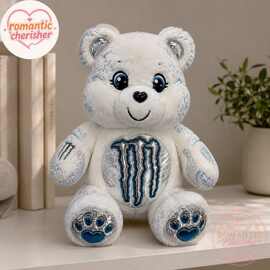 新品Monster Energy White Teddy Bear Plush魔爪泰迪熊玩偶公仔
