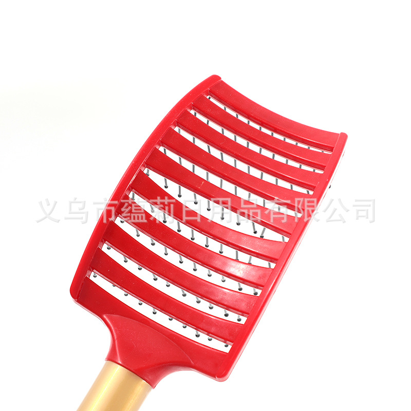 Venta caliente peine de airbag peine de cojín de aire para mujer peine de masaje rizado peine de bolsa de aire de cabello largo peine de costilla de cuero para el hogar peine de costilla forma de hebilla interior