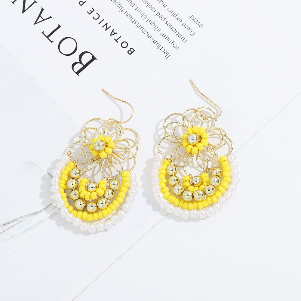 Bohemian Fashion Hand-woven Flower Earrings display picture 37