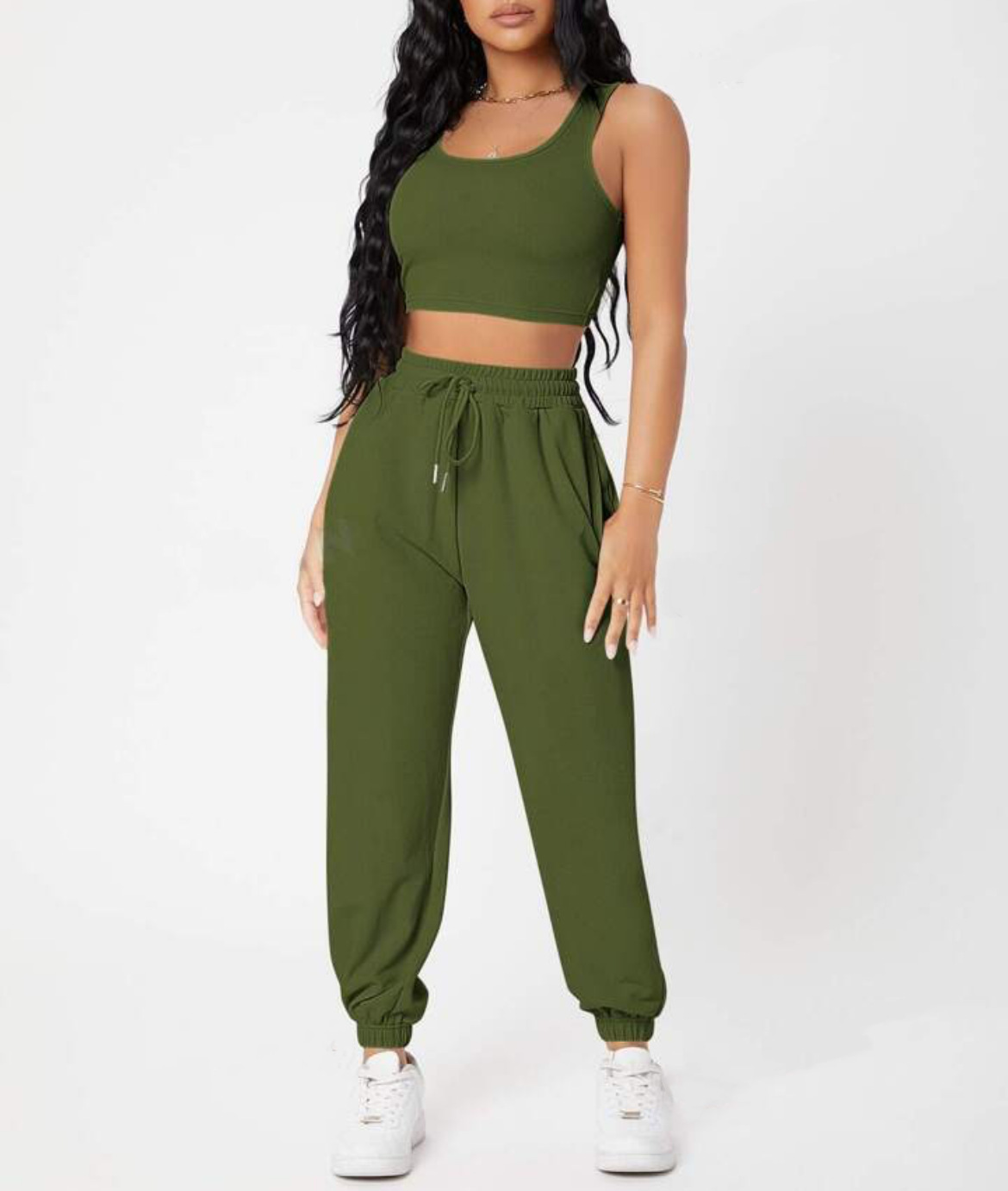 490g Weight Sleeveless Sleeve Length Polyester Fabric Type Pants Sets Sets Type 2 Pieces Set Quantity Casual, Daily Occasion Round Neck Neckline Breathable Function Skinny Fit Type Solid Color Pattern Summer Season Women's Gender Streetwear, Sport Style Style Women's Streetwear Sport Style Solid Color Polyester Round Neck Tracksuit 36