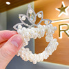 Children's tiara for princess from pearl, hair rope, flowered