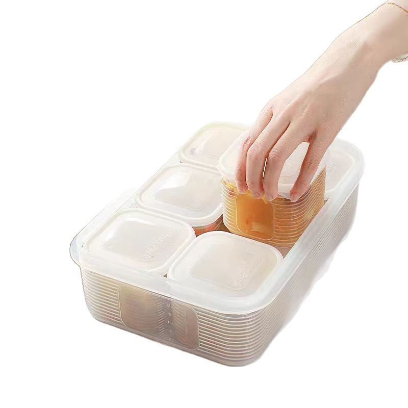 鮮度保持ボックス冷蔵庫収納キッチン冷凍スープボックス玉ねぎニンニク栄養補助食品食品保存プラスチック密封ボックス6分割|undefined