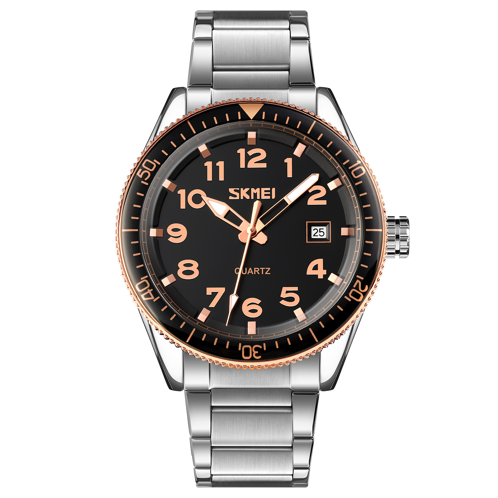 Momento de relojes de cuarzo para hombres ocio reloj de acero de negocios impermeable calendario único reloj fuente de fábrica al por mayor en stock