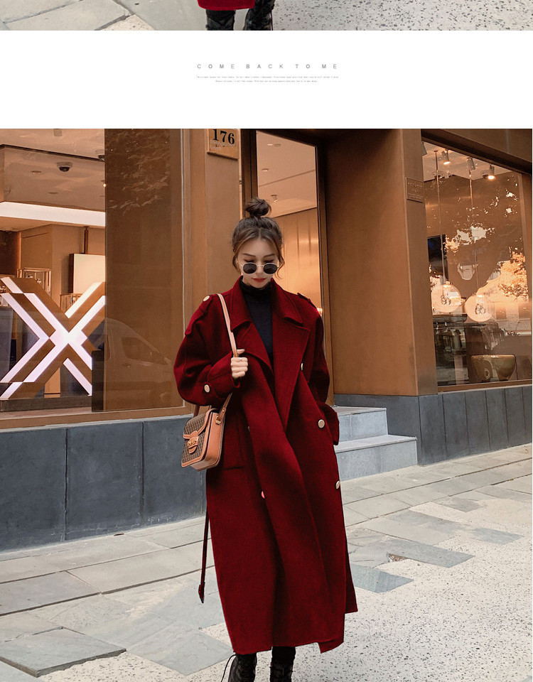 2023 Hepburn Wind Coat Women's Winter Thickened Fashionable Elegant Popular Korean Loose Double-breasted Woolen Coat Trendy_voghion.com