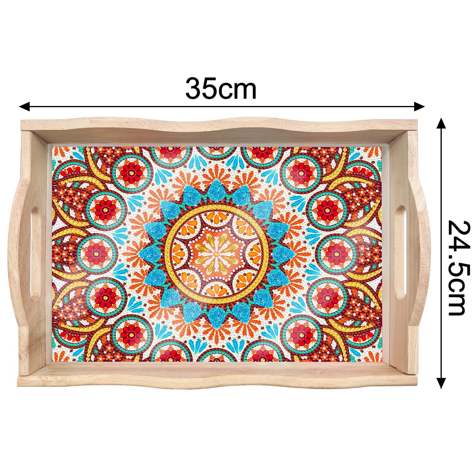 Transfronterizos dedicados a la pintura de diamantes DIY hecha a mano bandeja de madera cuadrada pegatinas de perforación de animales mandala personalizados