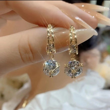 精致超闪锆石钻球耳扣满钻轻奢高级感耳环女气质百搭小众简约耳坠