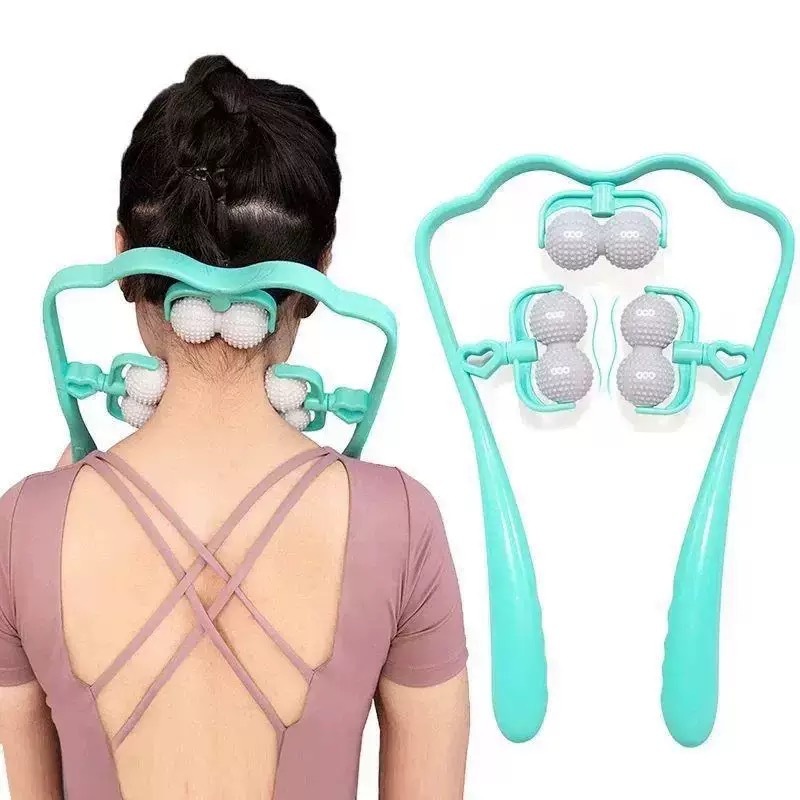 手動頚椎マッサージ器双生球は矯正器を持って首を手動で挟みます。|undefined