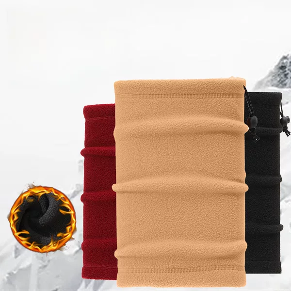 Autumn and Winter Multifunctional Warm Mask, Polar Fleece Ski Mask, Fleece Cycling Sports Neck Scarf Hat with Drawstring