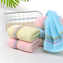 酒店吸水毛巾素色純棉面巾家用男女成人禮品毛巾柔軟吸水彩線毛巾
