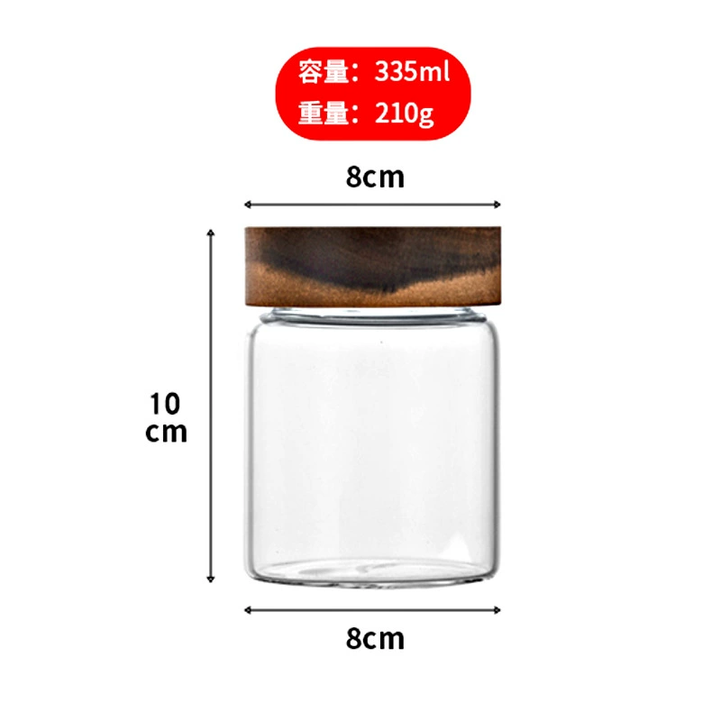 Kitchen Creative Glass Tank Miscellaneous Grain Storage Tank Acacia Covered Bar Tea Sealing Honey Bar