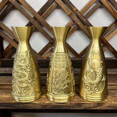 黃銅分酒器擺件 倒酒容器杯子工藝品家用客廳供桌擺件龍鳳小花瓶