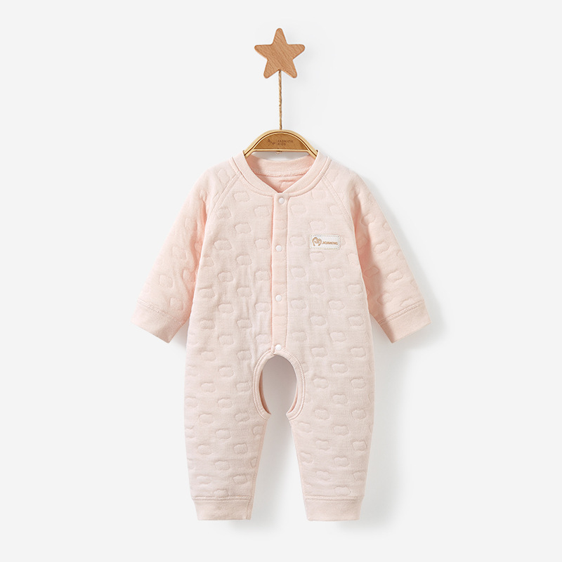 Ropa de bebé recién nacido, primavera, otoño e invierno, hombres y mujeres, algodón puro, monos cálidos, mameluco, entrepierna abierta acolchada, ropa de otoño para bebés