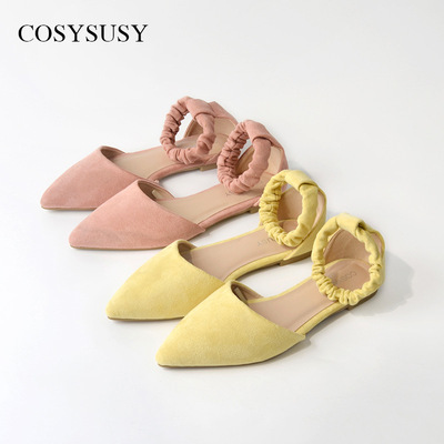 跨境凉鞋女2022夏季新款绸缎包跟平底凉鞋扣环女式凉鞋sandals