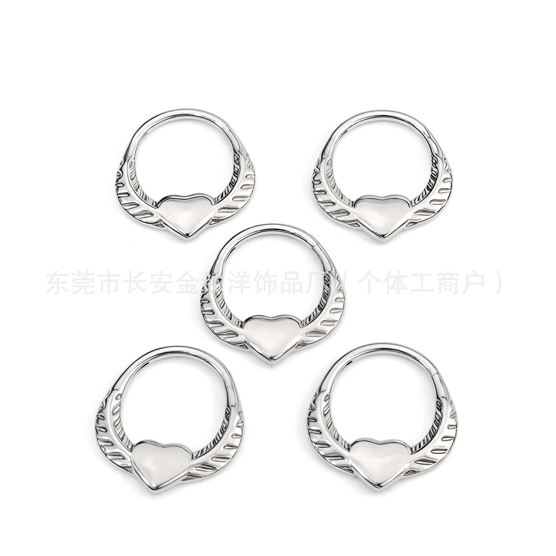 F136 Titanium Heart Wings Pinless Hoop Earrings Nose Ring Seamless Ring G23 Titanium Piercing Jewelry detail image 8