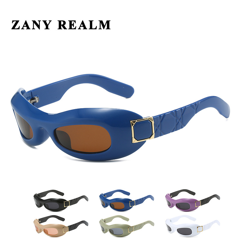 Gafas de sol polarizadas deportivas de ciclismo de moda transfronterizas europeas y americanas personalidad Gafas de sol a prueba de polvo con montura ovalada Y2K sunglasse