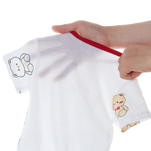 Baby Bodysuit Short Sleeve Onesie A-Grade Pure Cotton Summer Thin Summer Outfit Crawling Suit Sleepwear Newborn Boys and Girls