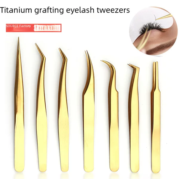 Special Grafted Eyelash Tweezers for Beautiful Eyelashes, Flowering False Eyelashes Tweezers, Eyelash Artist Eyelashes Wholesale Gold Feather Clip Tweezers