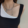Necklace stainless steel, universal chain for key bag  hip-hop style for beloved, with little bears, punk style