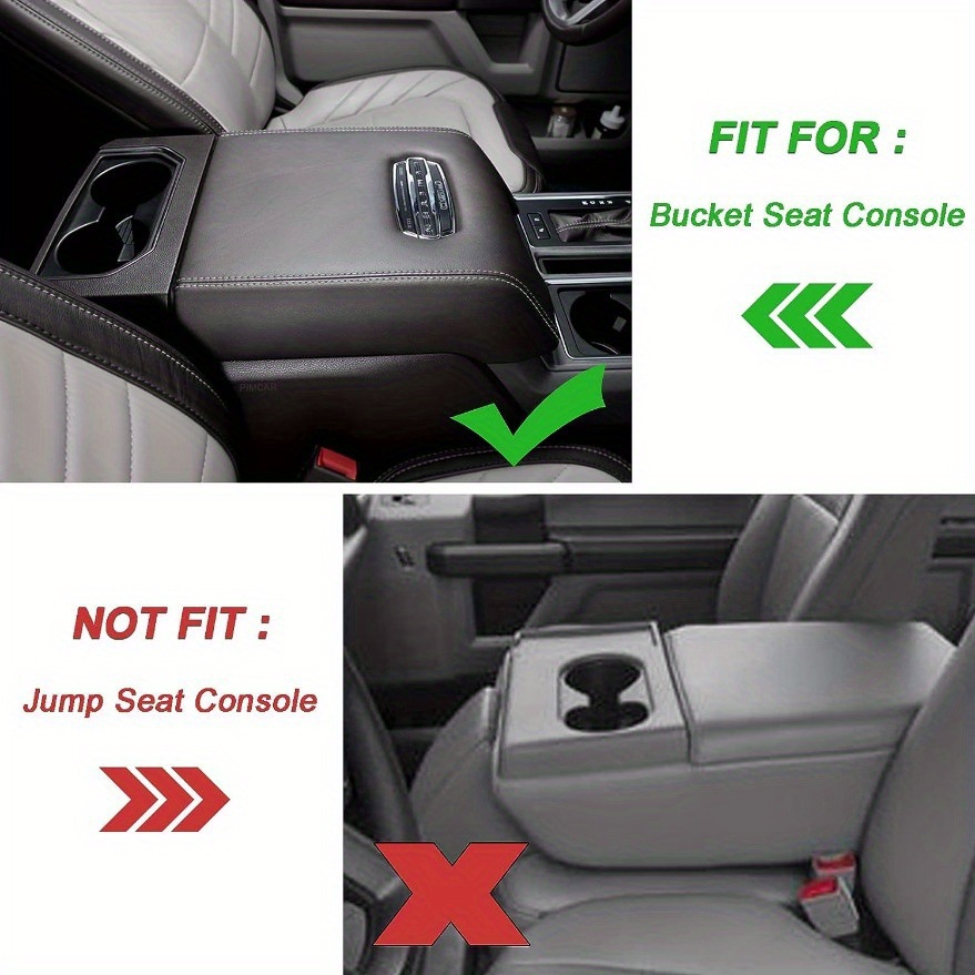 Suitable for 2015-2020 Ford F150 Armrest Box Cover Protective Pad Plaid Pattern Comfortable Leather Pad Supplies