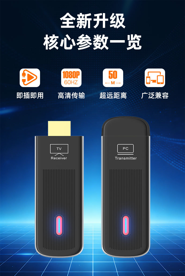 HDMI Wireless Transmitter 50m Signalverlängerung HD Bildschirmfreigabe