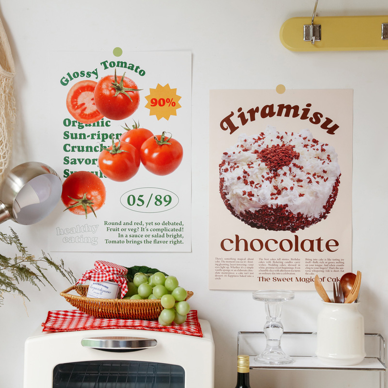 Cake Shop Coffee Shop Wall Sticker Poster Wall Decoration Card Dormitory Bedroom Wallpaper Photo Wall Decoration Painting