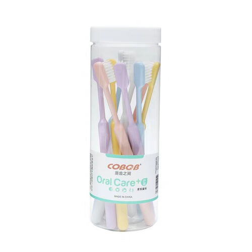 Ten macaron toothbrushes for home use, fine soft-bristled toothbrushes for adults and couples, candy-colored bucket toothbrushes