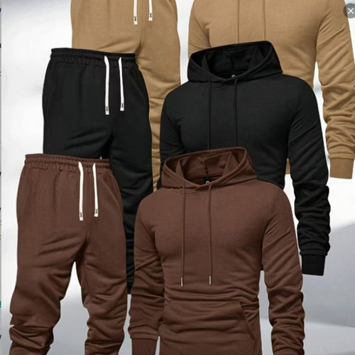 New EuCode Men's Cap Sweatshirt and Leggings Set for Spring and Autumn, Versatile, Best Selling, Solid Color, Matchy-Pair, Casual and Sporty