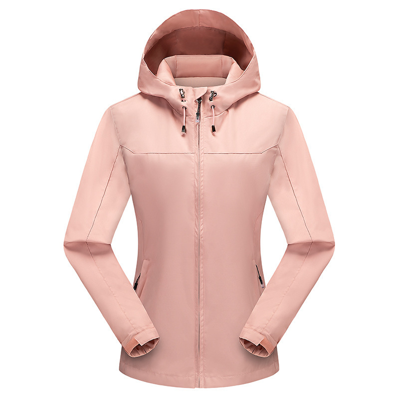 Chaqueta al aire libre de las mujeres otoño capa única delgada a prueba de viento impermeable pareja chaqueta de los hombres imprimible LOGO