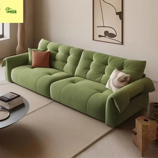 Home Living Room Simple Retro Swan Leather Sofa Italian Minimalist First-Layer Cowhide Straight Black Cloud Sofa